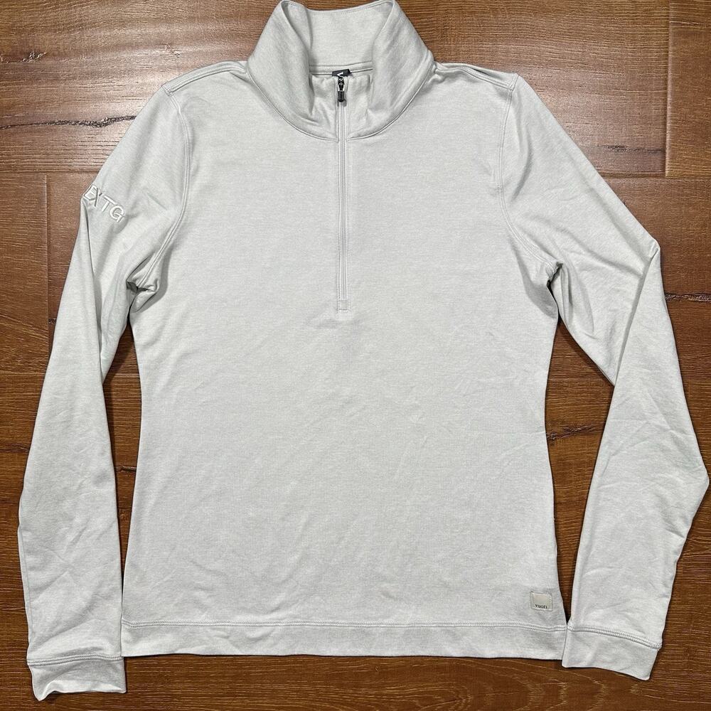 Vuori Halo Essential Half Zip Pullover Sweater Womens M Gray Athletic Run VW284